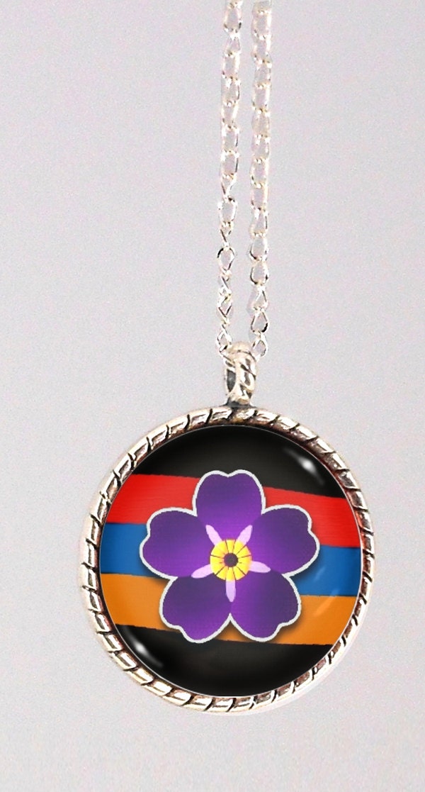 Armenian Jewelry Anmoruk necklace Armenian Flag by DoniainArt