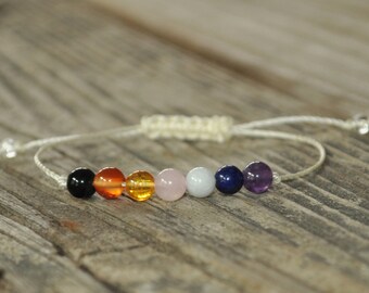 7 Chakra Bracelet, Energy Bracelet. Yoga Bracelet, Meditation Bracelet, Healing Bracelet, Crystal Healing, Gemstone Therapy, Stack Bracelet