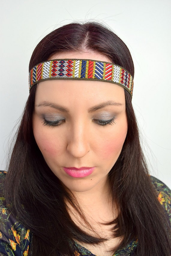 Tribal Hippie Headband Aztec Boho Headband By Feathersandfancy 6908