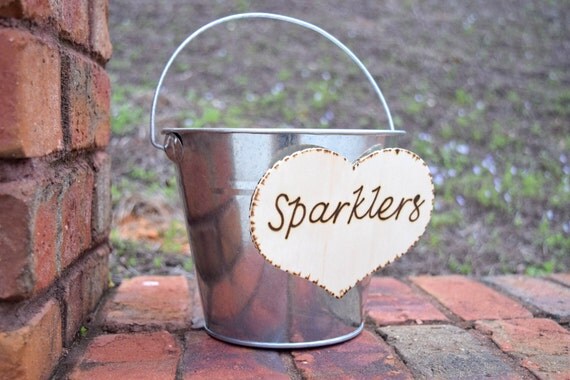 Wedding Sparklers Bucket - Rustic Wedding - Large Sparkler Bucket - Program Bucket - Sparklers Pail - Sparklers Basket by CountryBarnBabe