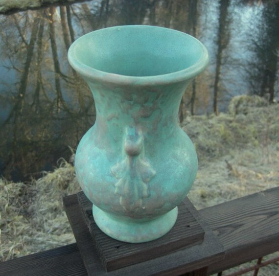 Brush McCoy Pottery Vase Green Art Vellum by RiverHouseArtPottery