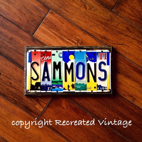 Custom made 7 letter NAME or WORD license by RecreatedTXVintage