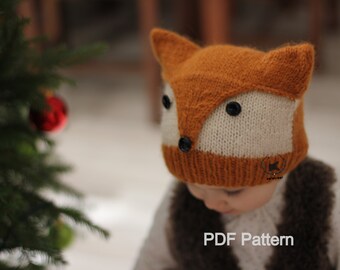 Knitting Pattern FOXY & WOLFIE" (Toddler, Child, Adult sizes) - English and French