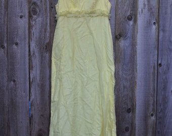 1950s Vintage Small Yellow Ruffle Dress