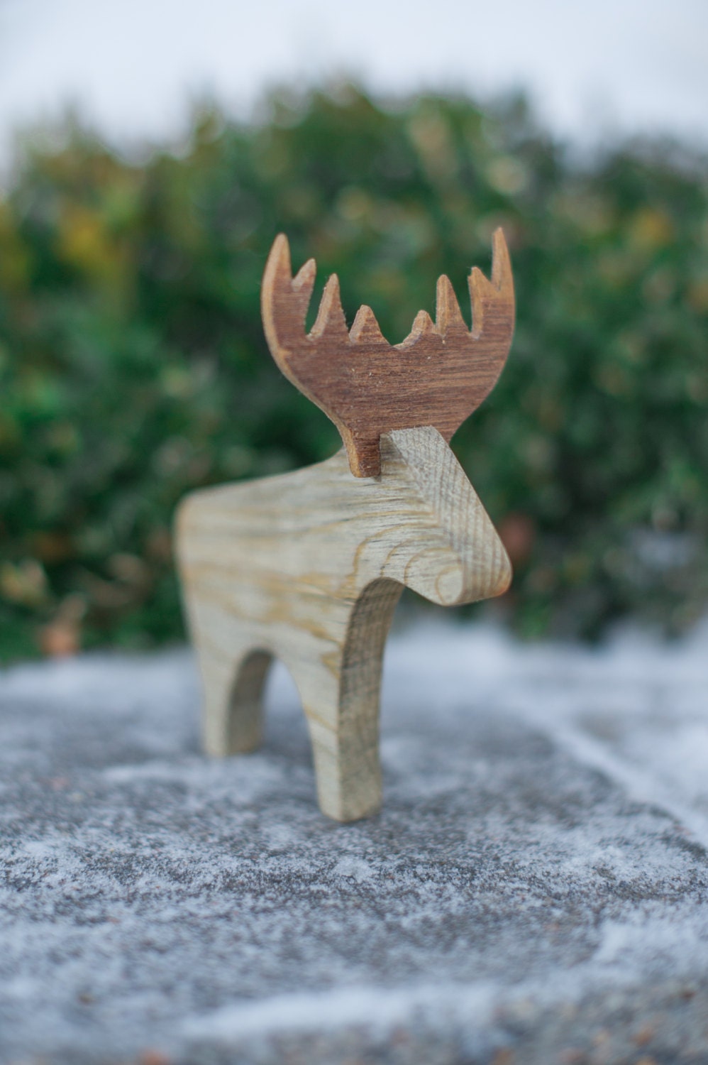 Wooden Deer Christmas Figurine/Ornament