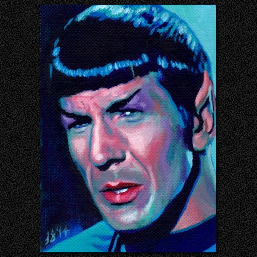 Star Trek Mr. SPOCK New Original Oil Painting 2.5 x