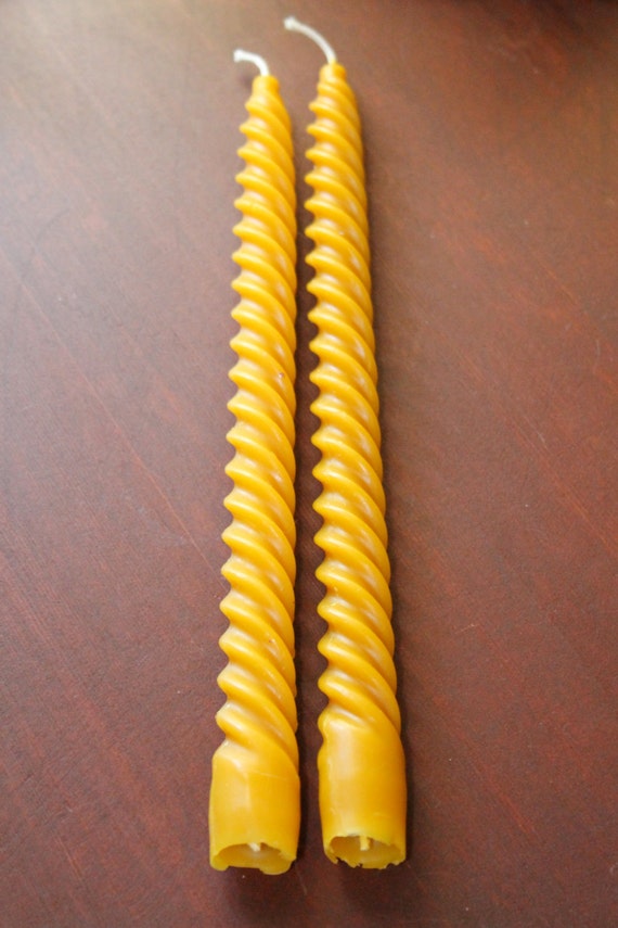 SET OF 12 12 Spiral Beeswax Candle