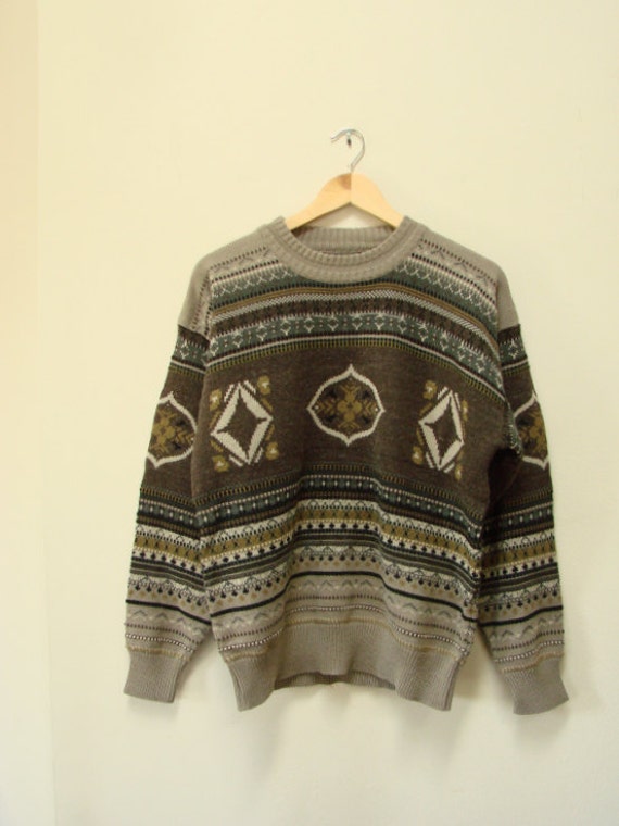 Vintage Earthy Print Sweater by GypsiiThrift on Etsy