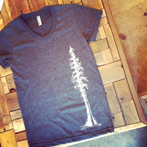 Redwood Tree-T-Shirt-Womens-American Apparel by ShilohThreads