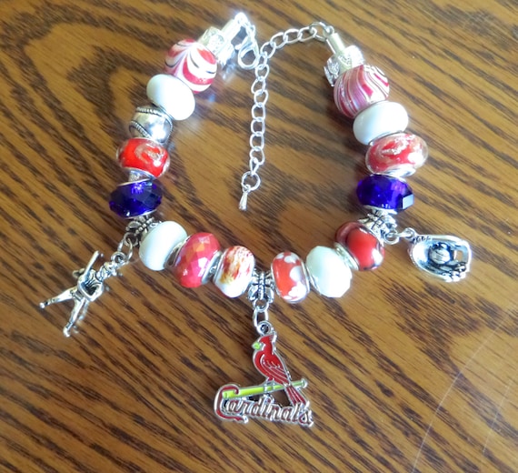 St. Louis Cardinals Charm Bracelet With Crystal