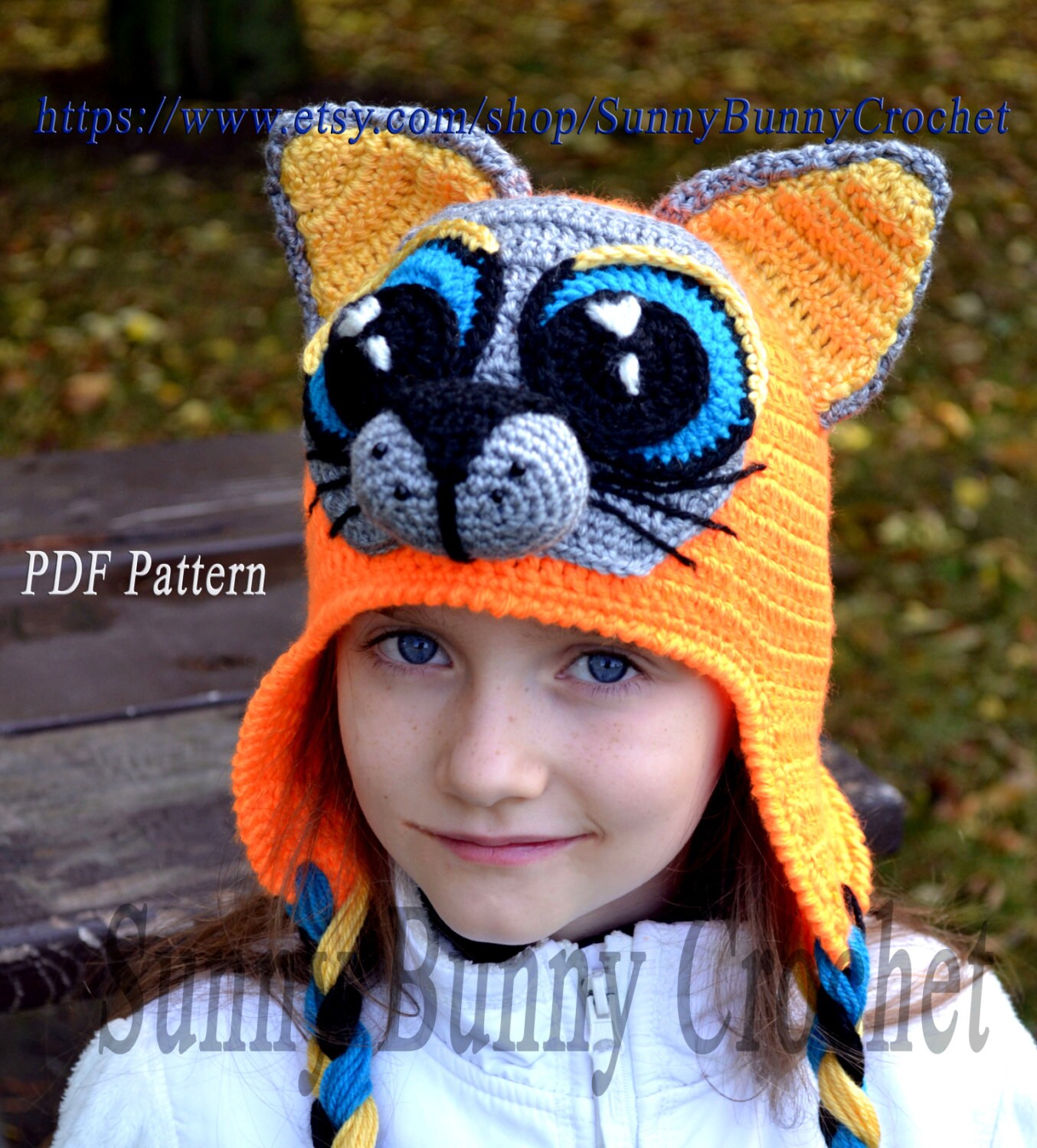 Crochet Hat pattern Crochet Pattern Child Animal Hat Cat