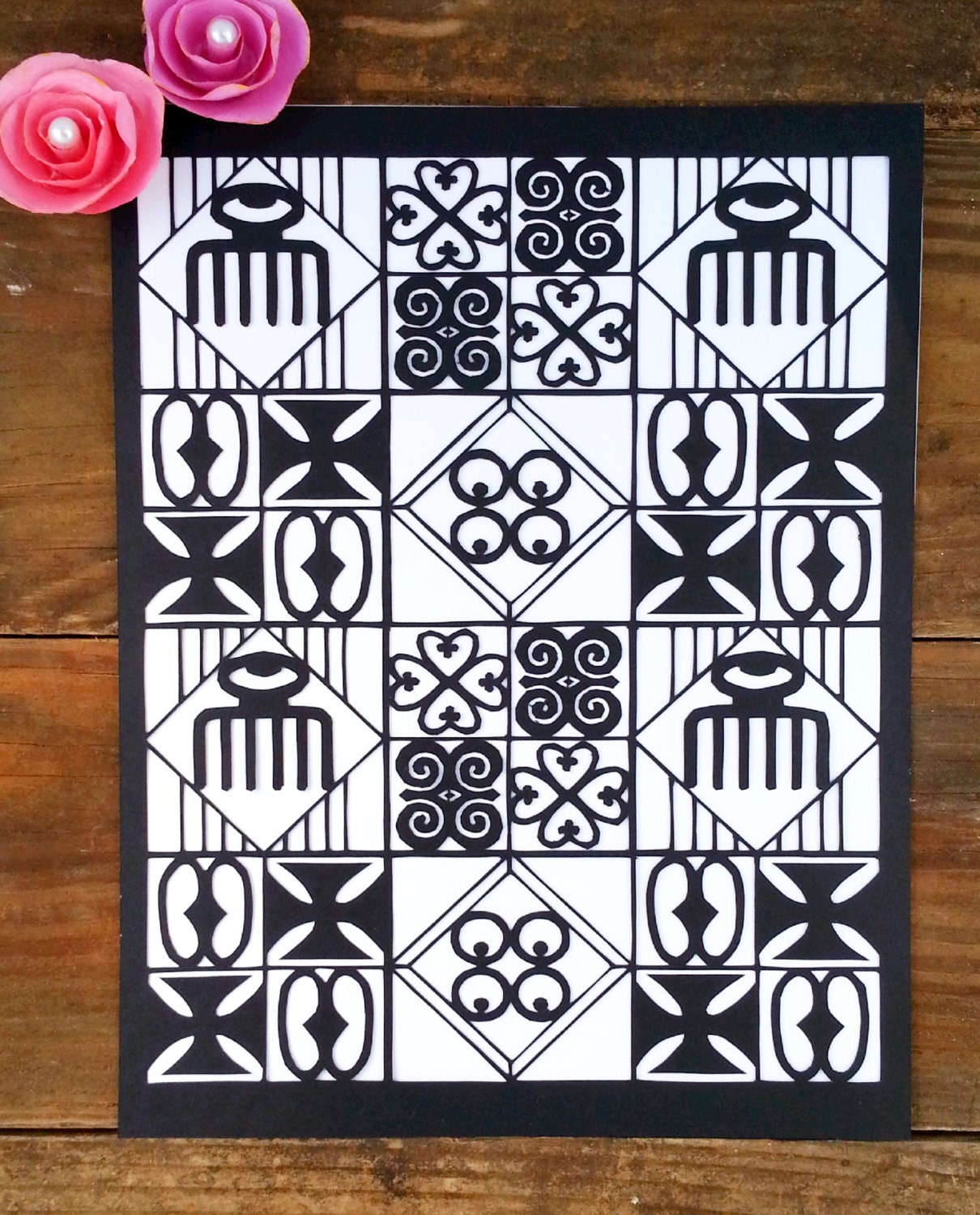 African Adinkra Paper Cut Art African American Art African