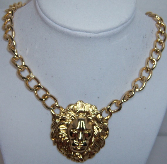 Designer Inspired// Versace Lion head necklace by JewelsJewelry1