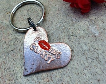 Fcuking Classy Key Chain Copper Heart Simply Southern Charm