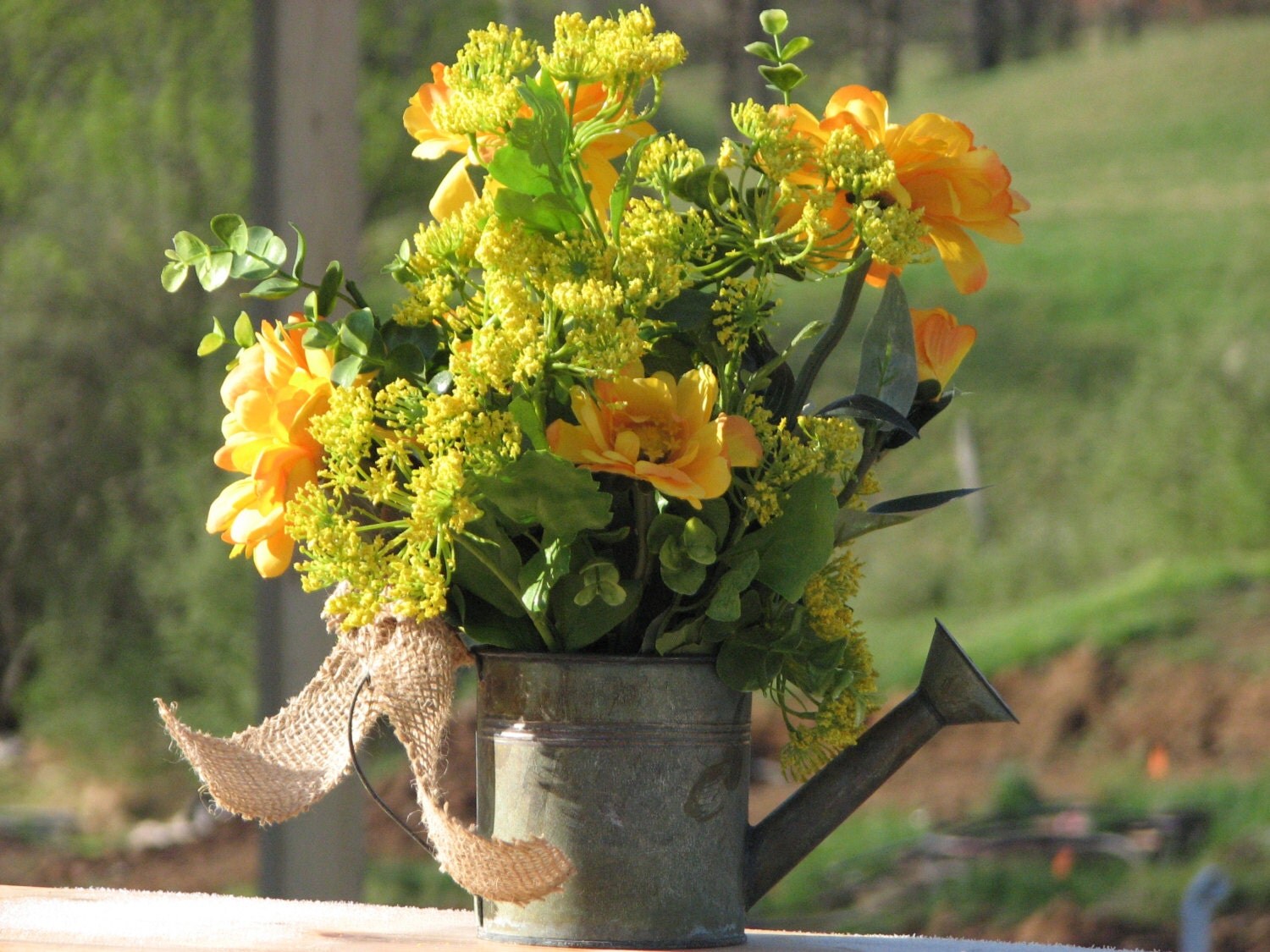 Rustic centerpiece Silk Floral Arrangement by TheVineDesigns