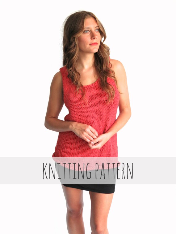 PATTERN for Knit Tank Top Casual Everyday Simple Loose