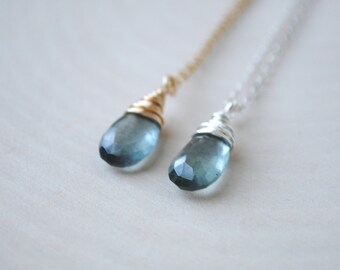 Moss Aquamarine Necklace, Aquamarine Necklace, March Birthstone Necklace, Moss Aquamarine Jewelry
