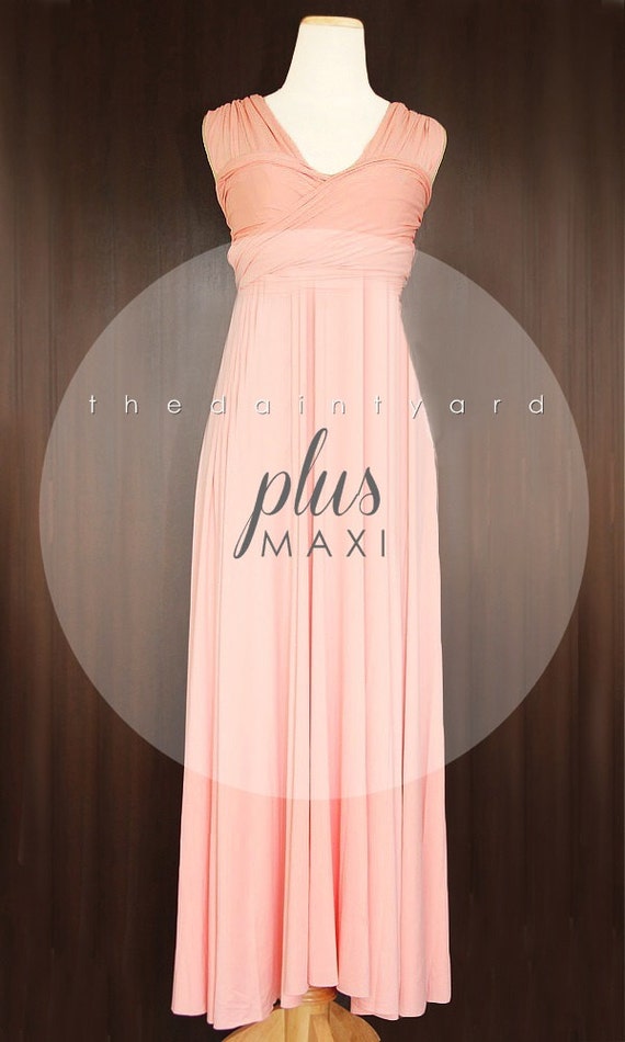 MAXI Plus  Size  Peach  Bridesmaid  Dress  Convertible by 