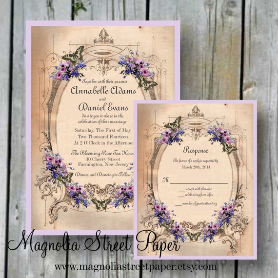 Shabby Chic Wedding Invitation Templates 2