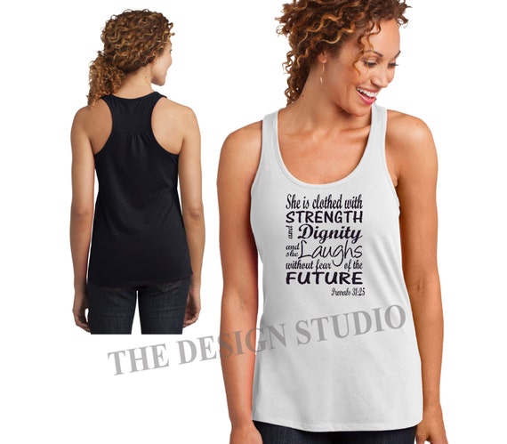 Religious Tank Top Christian Tanks She is Clothed with