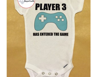 Player 3 Has Entered The Game Baby Onesie, Video Game Baby Onesie, Handmade Baby Gift, Handmade Baby Shower Gift