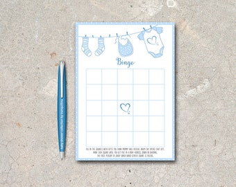 Baby Shower Bingo Printable, Baby Boy Bingo Game, Baby Shower Games, Printable Bingo Game, Boy Baby Shower games, Printable Bingo Cards