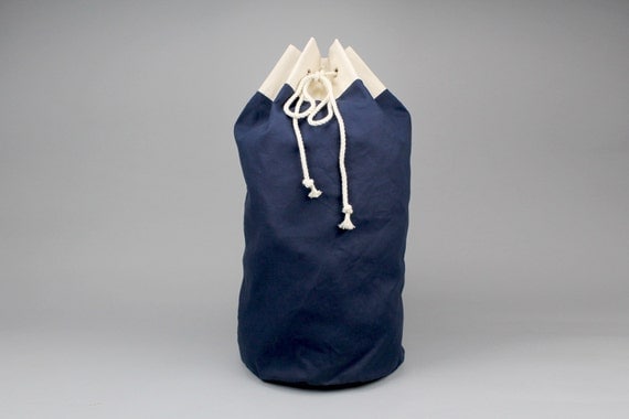 The Arnold Laundry Duffle // Navy Blue Canvas Laundry or