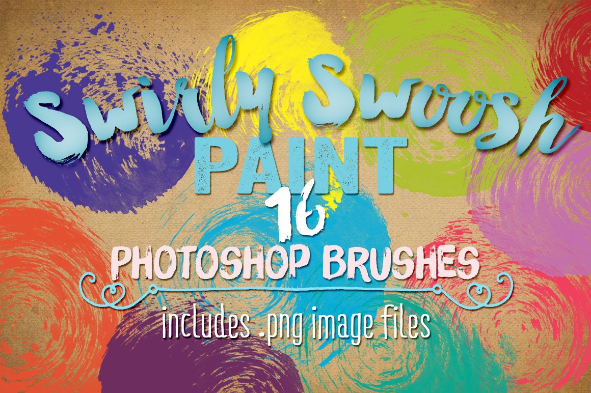 Paint Photoshop Brushes Swirly Swoosh Paint by ClikchicDesign