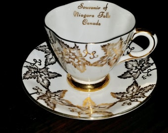 Royal Windsor Fine Bone China Tea Cup & Saucer Niagara Falls Souvenir