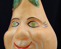 Vintage Radko &quot;Sweet Pear&quot; Fruit Face Glass Ornament Christmas 1994 Handpainted - il_214x170.681012568_cfdx