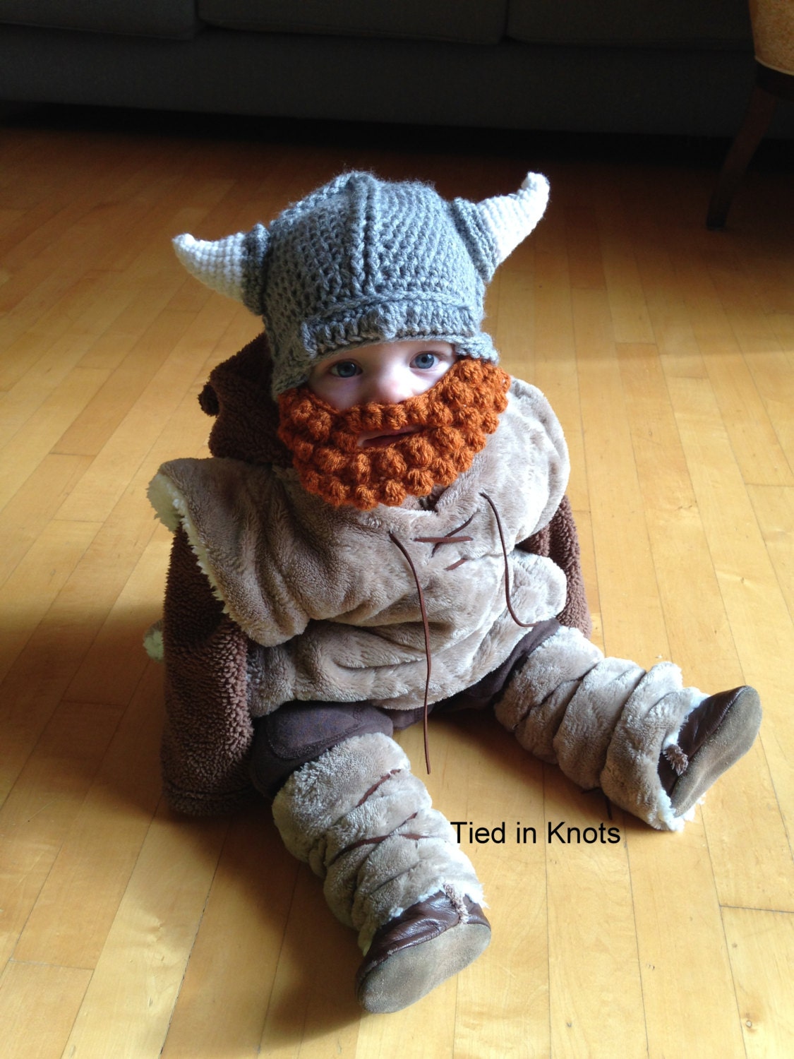 Baby Viking Hat with Beard Crochet Baby Viking Hat with