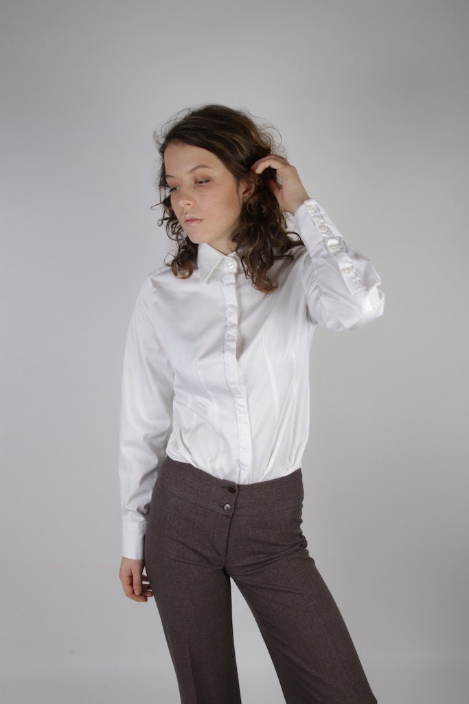 Classic white long sleeve blouse for women photos Classic white long sleeve blouse for women photos