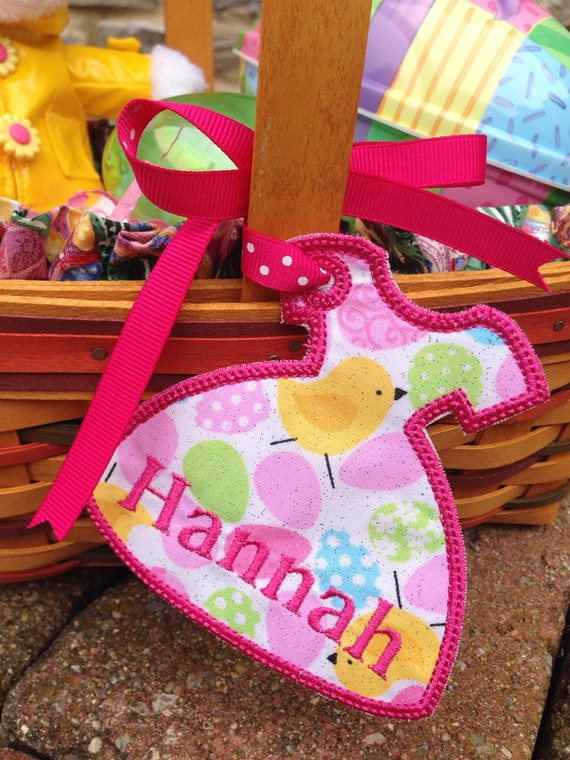 Easter Basket Name Tag Personalized Embroidered Appliqué