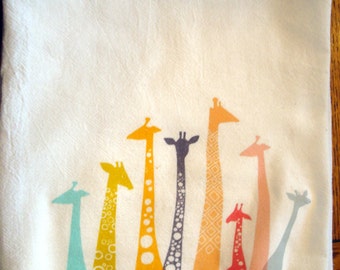 Flour Sack Kitchen Towel Giraffe