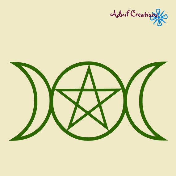 Wall Decal Wicca Pagan Wiccan Triple Moon by AdnilCreations