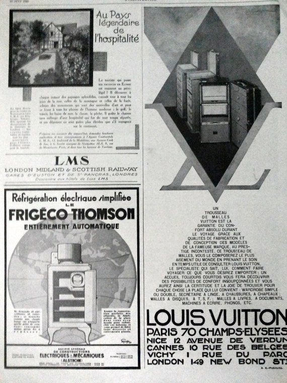 Louis Vuitton vintage advertising poster from French magazine