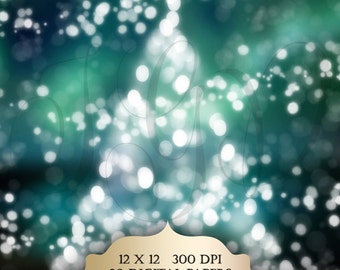 Bokeh Christmas Tree Digital Photography Backdrop - bokeh lights holiday season digital papers 12 x 12