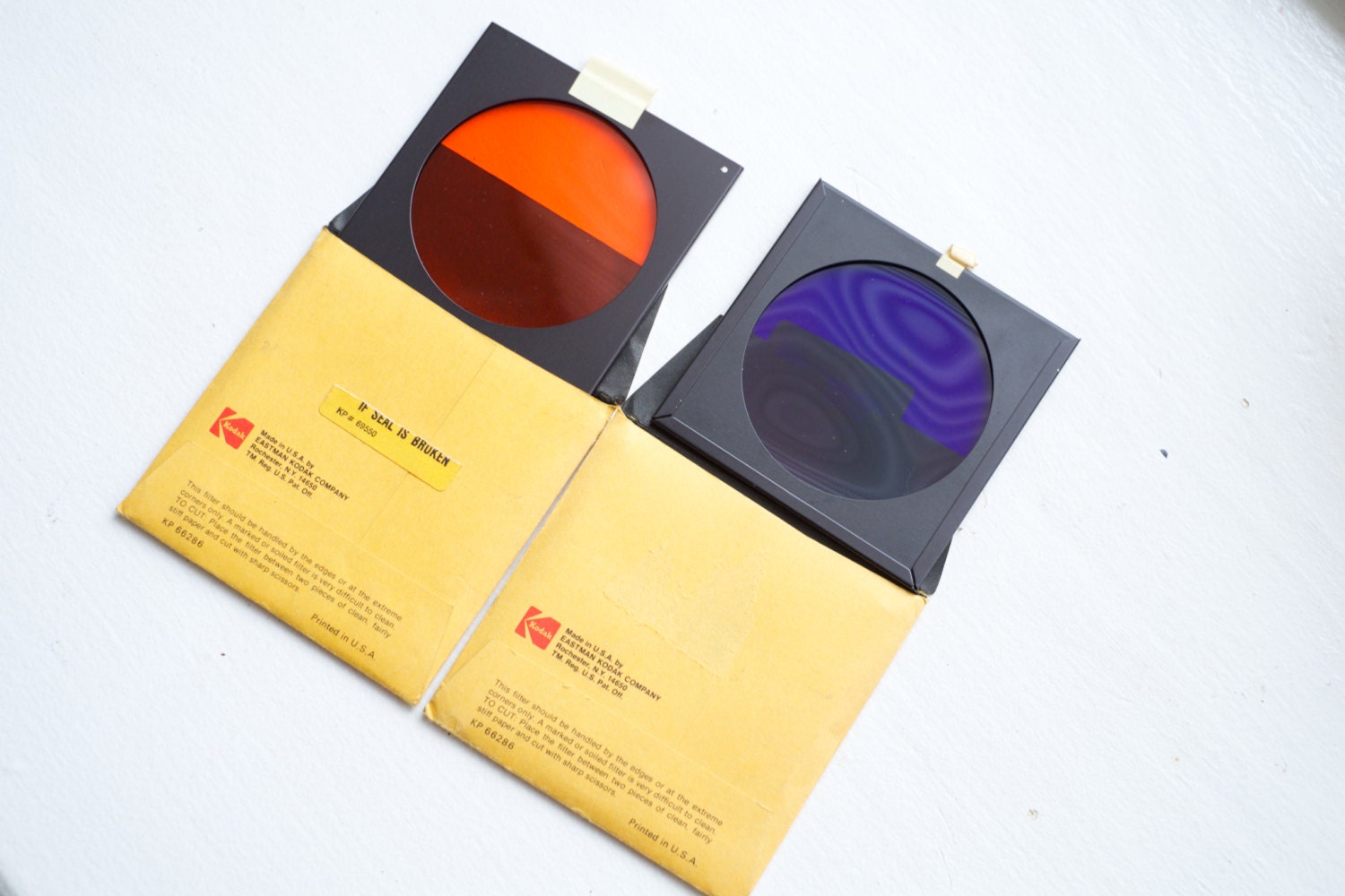 Kodak Wratten Gelatin Filters in Blue and Red Numbers 23A