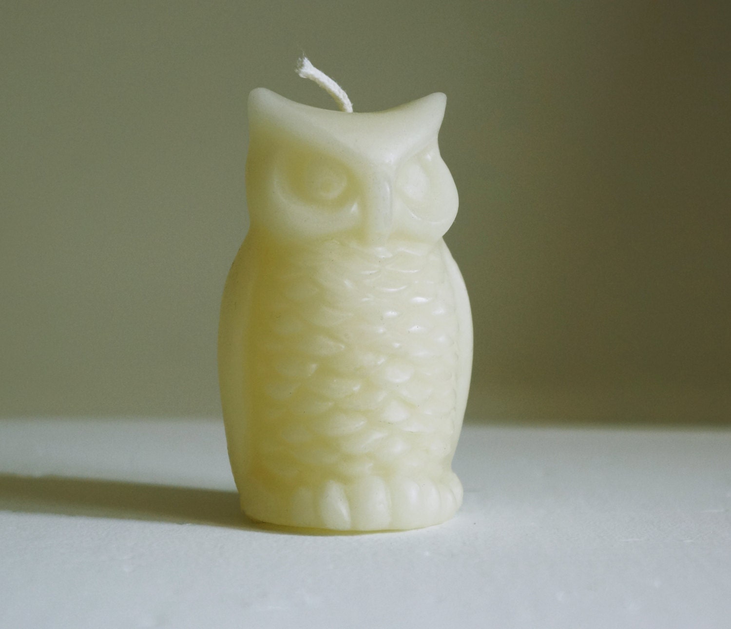 Owl Candle Beeswax Candle Bird Candle Ivory Candle White