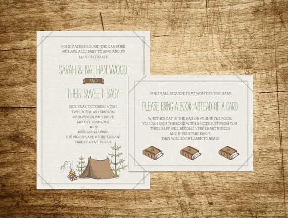 Printable Camp Baby Shower Invitation Camp Etsy with Book