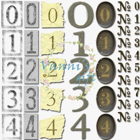 vintage numbers clipart - photo #31