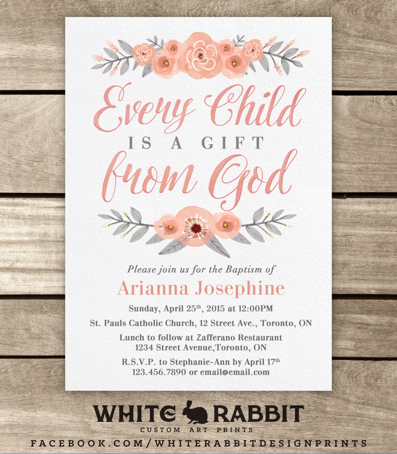 Baptism Invitation Baptism Invite Baptism Boy Baptism Girl