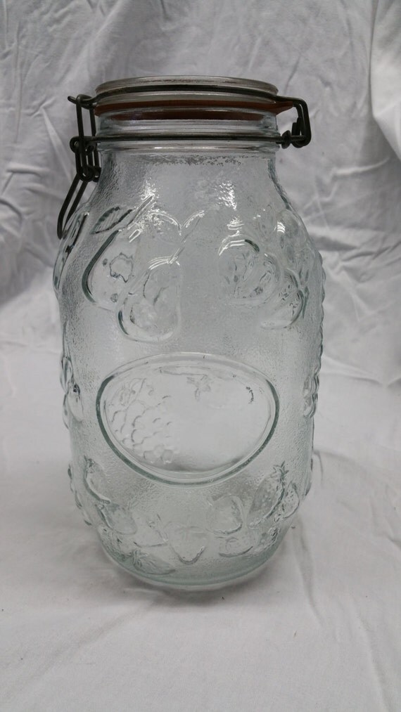 Items similar to Vintage Glass 3 Liter Mason/Canning Jar Embossed With