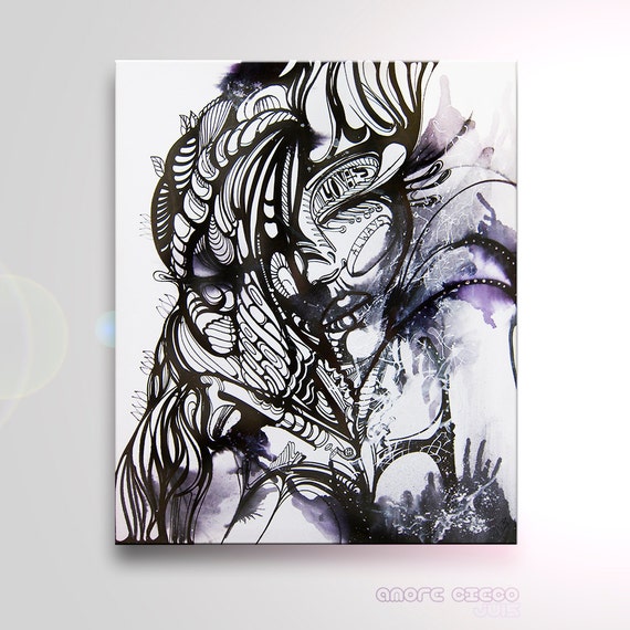 Graffiti art Ink Art Face Portrait Original Black by RadiciVoLove