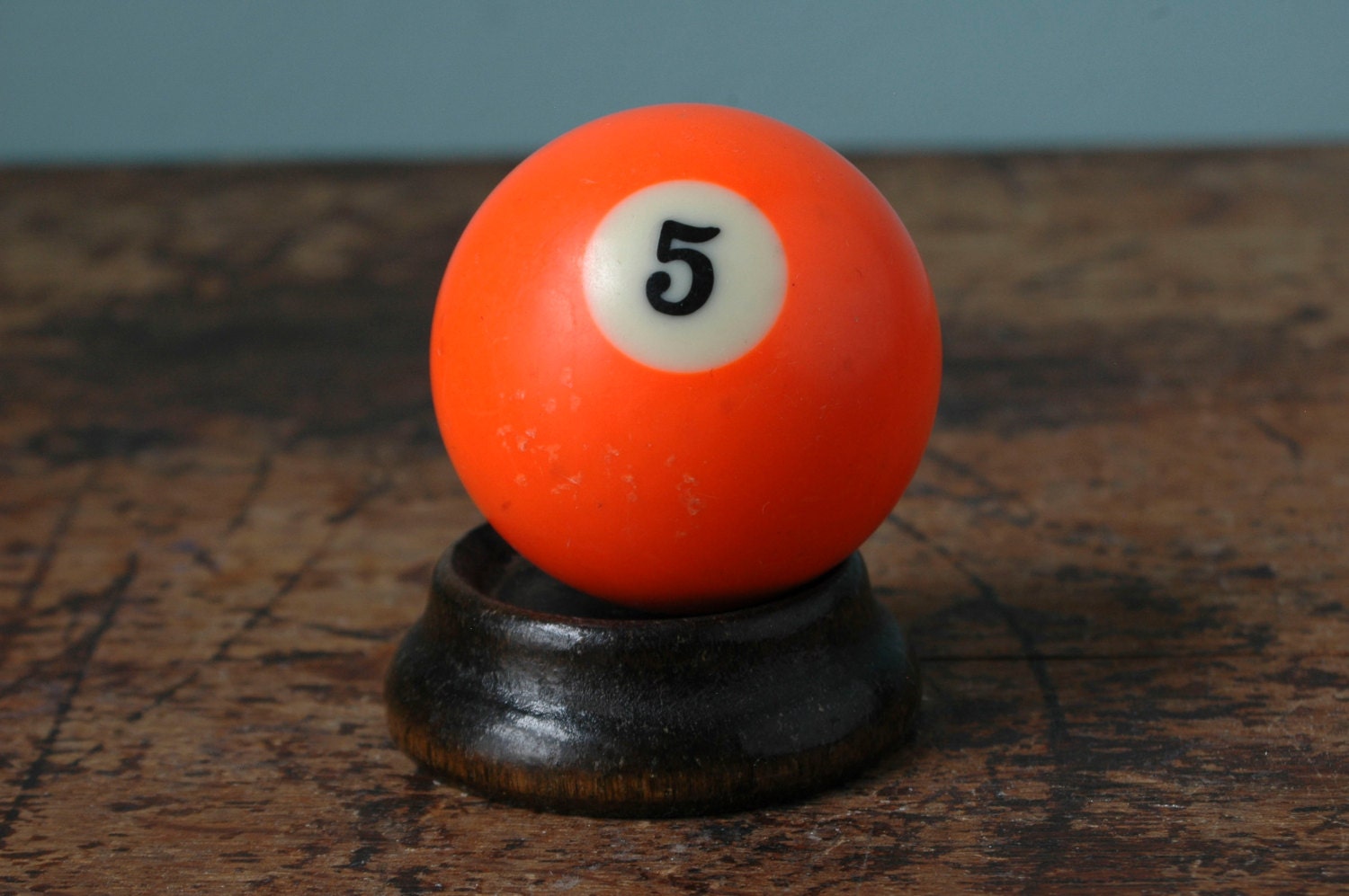 Billiard Pool Ball 2.25 Number 5 Five Fluorescent Orange