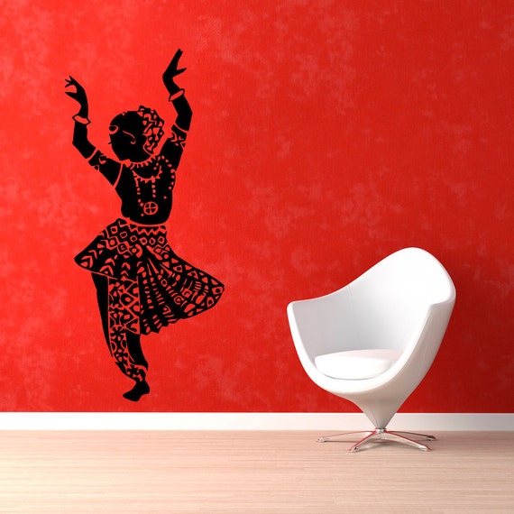 living india for decals room wall Gym Wall Studio Indian Girl Decals Woman Dance Belly Dancer Dance