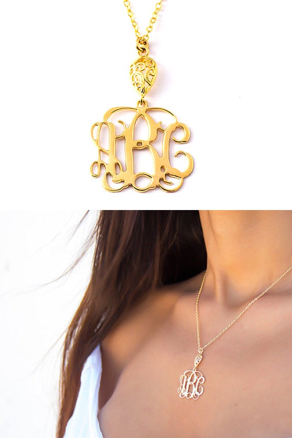 Lowest price on Etsy Gold initial Necklace by MonogramNecklaceVip