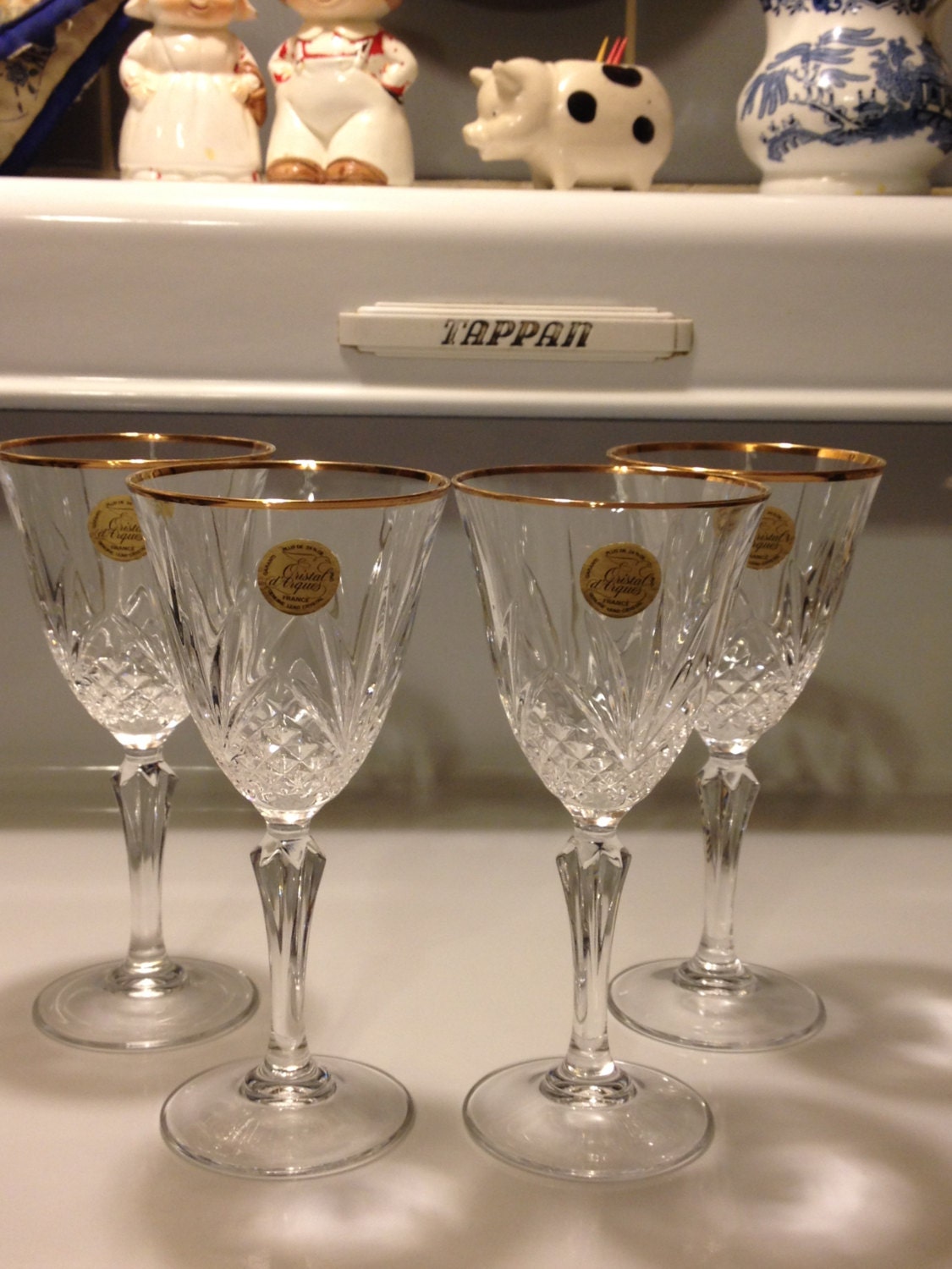 Cristal D'Arques France Champagne Flutes by VisualaromasVintage