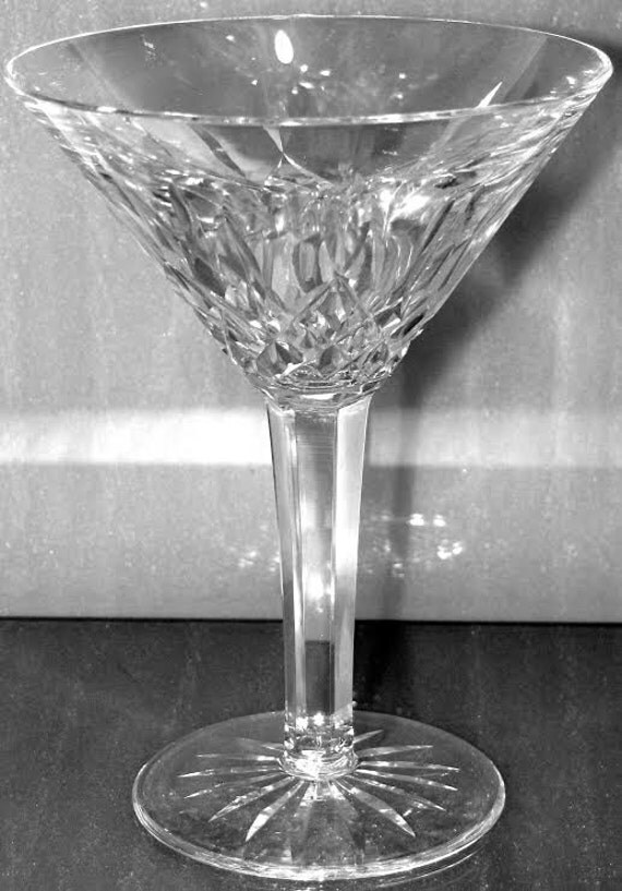Vintage Waterford LISMORE Martini Glass Goblet Vertical Cut On