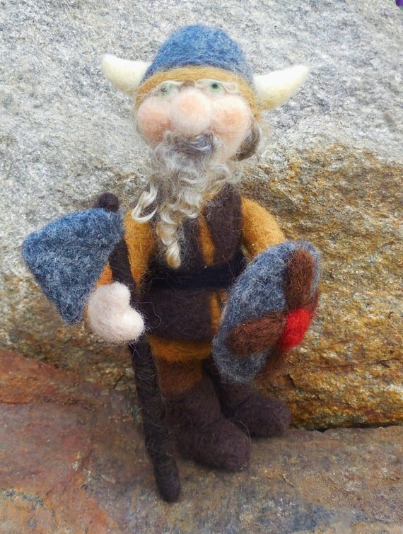 Needle Felted Viking Ivar the Viking Norse by WoodlandFelties